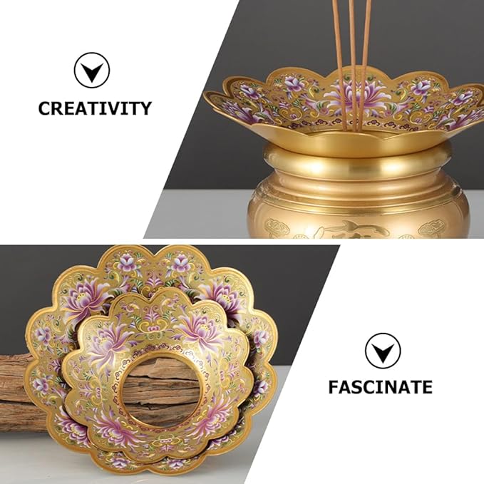 DECHOUS 3Pcs Buddha Incense Burner Bowl Covers Ash Holder Vintage Buddha Incense Bowl Ash Guard for Incense Burner Supplies Buddha Incense Bowl Ash