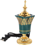 STOBAZA Electric Incense Burner 7.67In Plug-in Middle Eastern Style Censer Aroma Burner for Home Bedroom Yoga and Study Decoration with Ceramic Iron Holder Us Plug