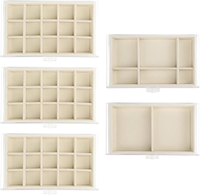 Watpot Acrylic Jewelry Box 5 Drawers Clear Earring Storage Organizer Display Case