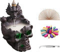 Dragon Waterfall Incense Holder - Ceramic Backflow Burner with Skull Head, Zen Meditation Decor for Home, Bedroom, Yoga Studio - Unique Dragon Statue Gift for Aromatherapy & Relaxation