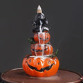 Creative Pumpkin Backflow Incense Burner Ghost Festival Halloween Household Craft Gift Ornaments Resin Censer Holder Aromatherapy Stove