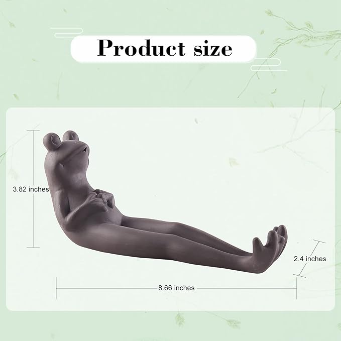 Frog Incense Holder Handmade Ceramic Incense Stick Holder Cute Frog Burner Holder Modern Aromatherapy Ornament for Meditation Yoga Home Living Room Office Decor