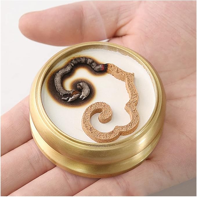 3 in 1 Mini Brass Incense Burner and Ash Press - Incense Making Tool Kit for DIY Fragrance Accessories - Jade