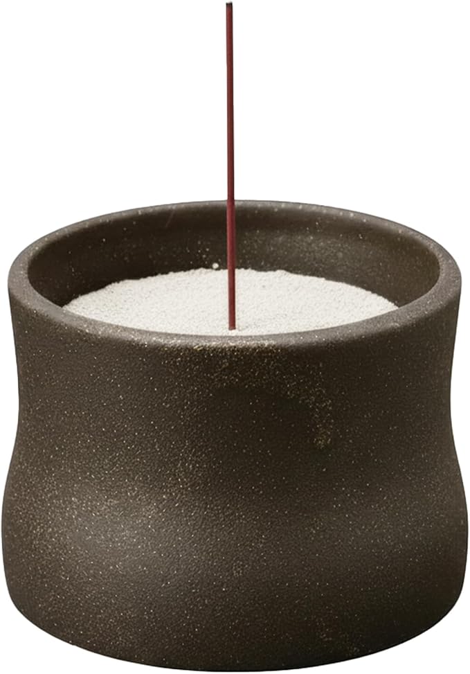 Hasegawa Japanese Incense Burner – Mino Ware Ceramic Koro, Tetsusa Finish, Buddhist Altar Supplies, Made in Japan