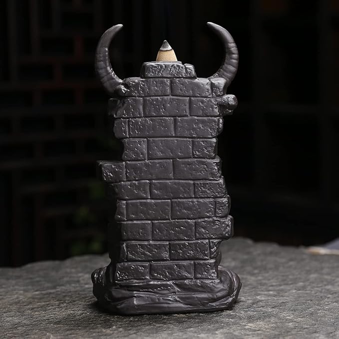 Cone Incense Holder Waterfall - Cool Smoke Back Flowing Backflow Incense Burner Ceramic Fountain, Unique Incense Sticks Holder Stand for Sticks Ash Catcher/Yoga/Meditation/Zen