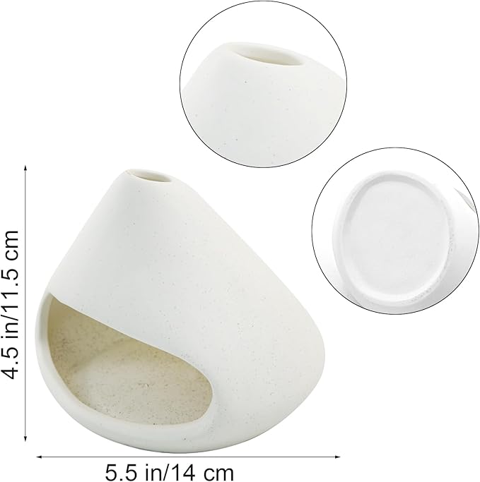 Palo Santo Holder Ceramic Incense Burner Holder Sage Holder for Burning, Ash Catcher Mini Chiminea Unique Home Decor for Meditation/Yoga (White)