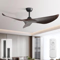 Sofucor 52 Inch Ceiling Fan No Light, Modern ABS Ceiling Fan with Remote Control, Quiet Reversible DC Motor, 6-Speed Noiseless Indoor Ceiling Fan for Bedroom Living Room Covered Patio Porch