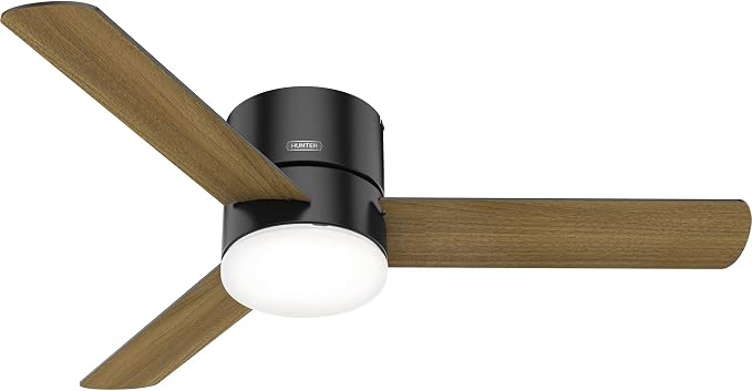 Hunter Minimus, Indoor, Ceiling Fan, with LED Light, 52 inch, Matte Black