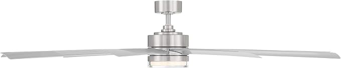 Wynd XL Smart Indoor and Outdoor 9-Blade Ceiling Fan 72in Stainless Steel with 3000K LED Light Kit and Remote Control works with Alexa, Google Assistant, Samsung Things, and iOS or Android App