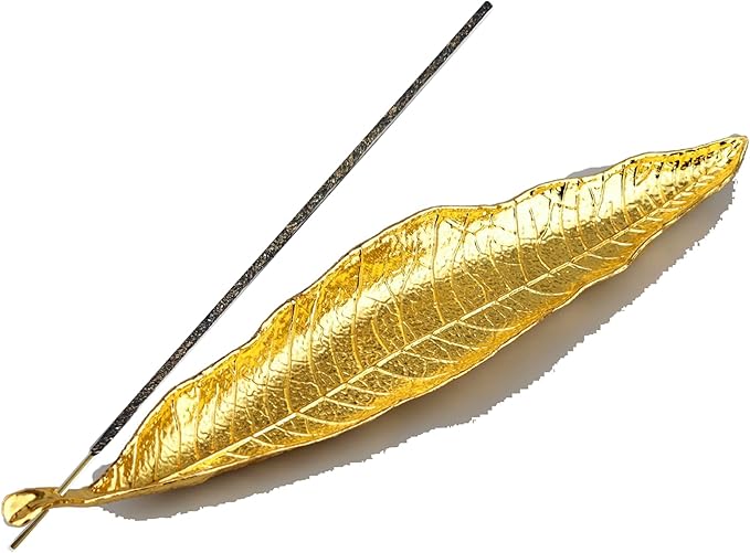 Incense Holder Leaf Incense Burner Holders for Sticks Ash Catcher Incense Cones Yoga Spa Meditation Home Office Decor Aromatherapy Fragrance Gift Easy Clean