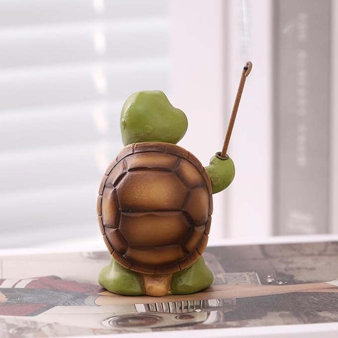 Turtle Incense Holder for Sticks and Incense Cone Holder, Mini Resin Turtle Figurines Incense Stick Holder, Cute Incense Burner for Yoga Meditation Home Office Decor,Turtles Gifts for Women (A)