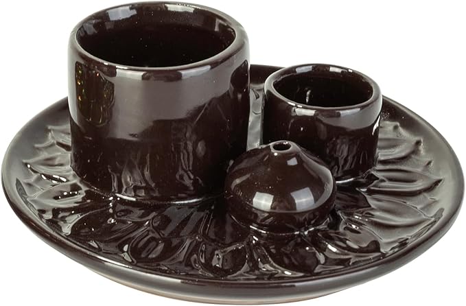 Comeon Ceramic Incense Stick Holder,Home Yoga 3 in 1 Incense Burner Sage Holder for Burning (Black)