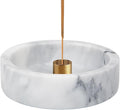 Marble Incense Holder - Handmade Burner with 9 Holes, Suitable for Meditation, Smudging and Decoration (White)