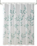 Madison Park Cecily Shower Curtain, Luxurious Botanical Leaf Print, Modern Serene Bathroom Décor, Machine Washable Bath Privacy Screen, 72x72, Seafoam