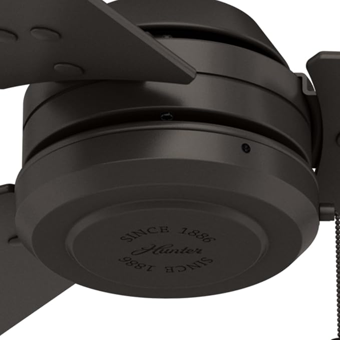 Hunter Cassius, Outdoor or Indoor, Ceiling Fan, 52 inch, New Bronze | No Light, Standard Mount, Pull Chain, 3 Blades, For Living Room, Patio, Porch, Garage, 59261