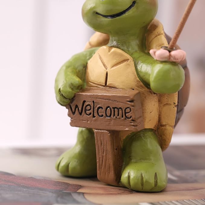Turtle Incense Holder for Sticks and Incense Cone Holder, Mini Resin Turtle Figurines Incense Stick Holder, Cute Incense Burner for Yoga Meditation Home Office Decor,Turtles Gifts for Women (A)
