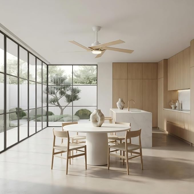 Ceiling Fans with Lights and Remote (Modern White, 60 inch)
