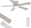 Fanbulous 42 Inch Ceiling Fans with Lights and Remote,Indoor Modern Flush Mount Ceiling Fan with 3CCT 6-Speed Quiet DC Motor,Black Small Low Profile Ceiling Fan for Bedroom Living Room Office(Nickel)