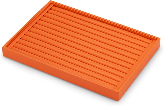 Oirlv Orange Leather Ring Display Tray