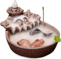 Backflow Fountain Waterfall Ceramic Incense Holders, Backflow Incense Burner Figurine Incense Cone Holders Home Decor Gift Decorations Statue Ornaments (Cyprinus carpio)