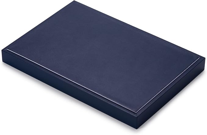 Oirlv Blue Leather Jewelry Necklace Display Tray | Blue Leather Exterior, Soft Microfiber Interior, Chain Tray, Keeps Necklaces Tangle-Free, Stylish Blue Color for Display