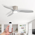 Sofucor 52 Inch Low Profile Ceiling Fans with Lights, Modern Flush Mount Ceiling Fan with 3 Plastic Blades, 6500CFM, Dimmable 6-Speed 3-Timer Reversible DC Motor for Bedroom Living Room, ETL, Gray