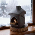Mougigi House Palo Santo Burner - Mini Ceramic Chiminea Holder with Stable Base | Perfect for Burning Sage, Incense Cones & Essential for Zen Altars, Meditation, Yoga, Home Decor & Thoughtful Gifts.