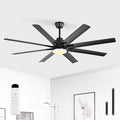 Sofucor 52 Inch Ceiling Fans with Lights, Modern Black Ceiling Fan with Lights and Remote, Reversible Quiet DC Motor, 3 CCT, ABS 8 Blades Indoor/Outdoor Fan Light for Bedroom Living Room Patio