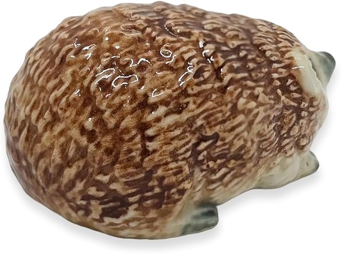2¼" Brown Hedgehog Porcupine Elegant Ceramic Incense Stick Holder Artistic Collectible Figurine for Adult Collectors Sophisticated Interior Accent Gift Handcrafted Porcelain Home Decor