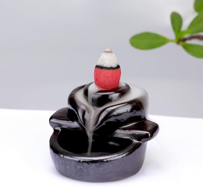 Mini Backflow Incense Holder Waterfall Incense Burner, Incense Cone Holder, Aromatherapy Ornament Home Decor for Meditation Yoga Office