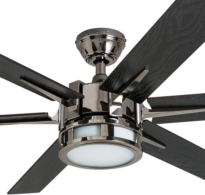 Honeywell Ceiling Fans with Lights, Kaliza LED Indoor Fan w/ 6 Blades, 56 Inch, Gun Metal - Smart Remote-Controlled Fan with Quiet Motor for Home and Bedroom