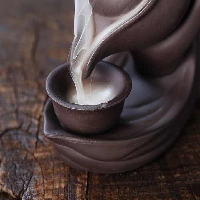 Buddha Hand Series Backflow Incense Burner Indoor Smoke Waterfall Incense Holder Creative Teapot Shaped Ceramic Incense Burner