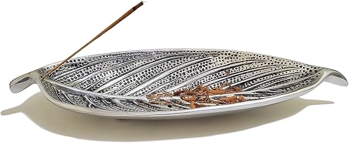 Pure Source India Aluminum Agarbatti Stand New Year Gifts (10 x 3.25 x 2 inch, Silver)