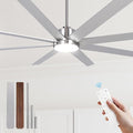72In Modern Brushed Nickel Ceiling Fans with Light and Remote,6 Speed,3CCT,Quiet Reversible DC Motor Indoor Outdoor Ceiling Fan for Patio Living Room Bedroom