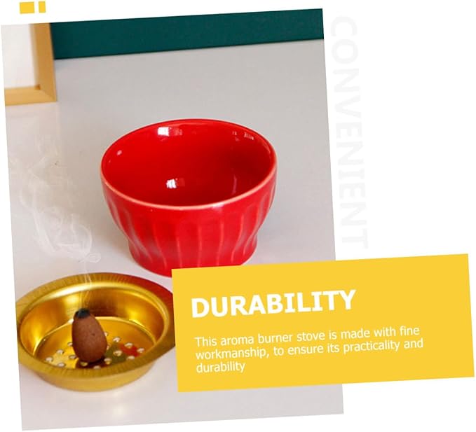 Zerodeko Decorative Incense Burner Censer Lightweight and Compact Incense Holder for Home Yoga Meditation and Office Use Retro Stove Elegant