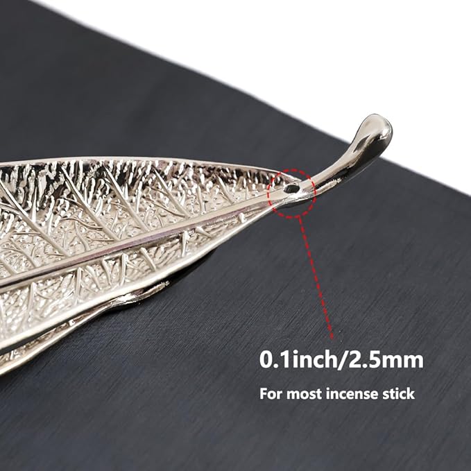 Leaf and Snail Incense Burner, Incense Holder Set Incense Ash Catcher, Incense Sticks Holder for Meditation Room, Yoga, Home, Office (Silver)