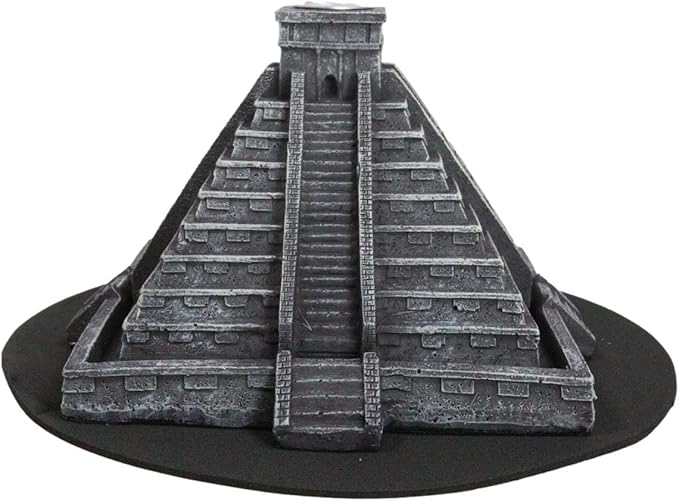 Ebros Gift Temple of Kukulcan Mesoamerican Aztec Step Pyramid Of The Sun And Moon Decorative Backflow Incense Cone Burner Holder Figurine
