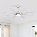 Sofucor 52 Inch Ceiling Fans with Lights, White Indoor/Outdoor Ceiling Fan with Remote, Quiet DC Motor, 6 Speed, 3CCT, 8 Blades Modern Ceiling Fan Light for Bedroom, Living Room, Patio
