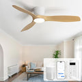 Sofucor 52 Inch Smart Ceiling Fan with Lights, Modern Low Profile Flush Mount Ceiling Fan with 6500CFM, Compatible with Alexa/Google/App, 3 Plastic Blade, Dimmable Timer Reversible DC Motor, ETL, ABS
