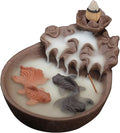 NewEGG Two Fishes Ceramic Purple Clay Smoke Backflow Incense Cone Sticks Burner Holder