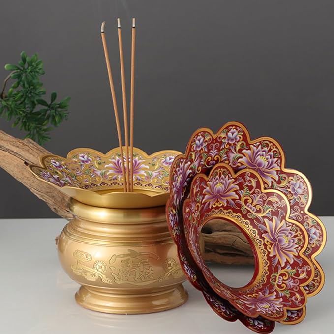 DECHOUS 3Pcs Buddha Incense Burner Bowl Covers Ash Holder Vintage Buddha Incense Bowl Ash Guard for Incense Burner Supplies Buddha Incense Bowl Ash