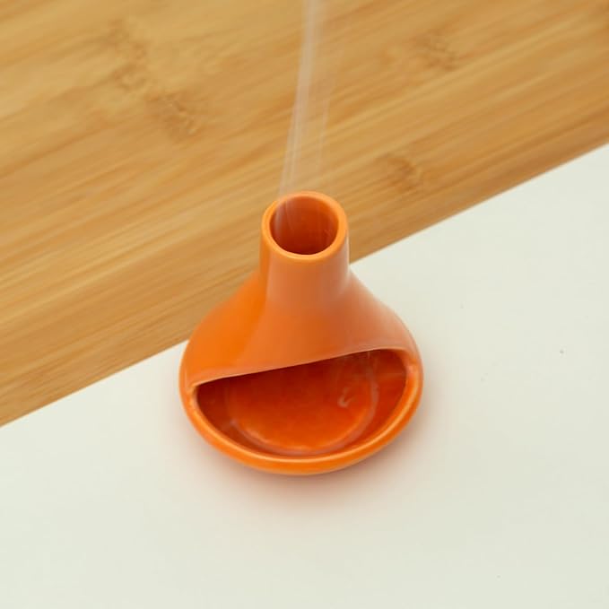 MOUGIGI Handmade Ceramic Chiminea Palo Santo Holder - Modern Medieval Incense Burner and Candlet Holder - Zen Home Decor