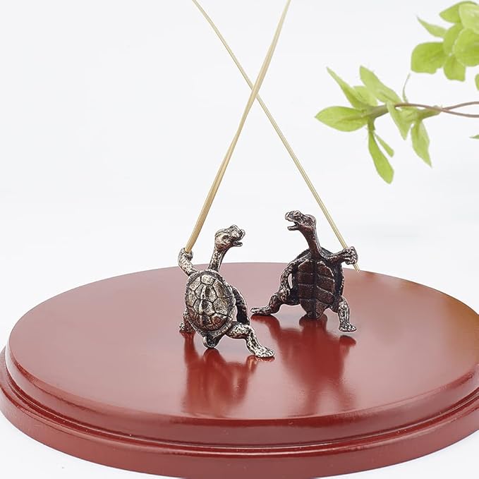 WEBEEDY 4 Pcs Incense Stick Holder Kung Fu Turtle Incense Holder Alloy Incense Burner Stand Purify The Air Censer Holder Turtle Ornament for Aromatherapy, Yoga, Meditation