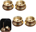 4-Pack Mini Brass Incense Holder Set, Copper & Gold-Plated Metal Burners for Cones/Sticks, Ash Catcher Home Fragrance Decor