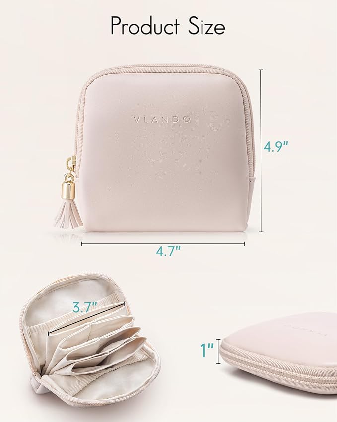 VLANDO Small Travel Jewelry Organizer,Bridesmaid Gifts,Jewelry Pouch Bags,Velvet Jewelry Storage Bag for Bracelet Rings Earring,Portable Jewelry Travel Case for Traveler-Apricot Pink
