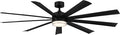 Wynd XL Smart Indoor and Outdoor 9-Blade Ceiling Fan 72in Matte Black with 2700K LED Light Kit and Remote Control worksworks with Alexa and iOS or Android App