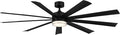 Wynd XL Smart Indoor and Outdoor 9-Blade Ceiling Fan 72in Matte Black with 3500K LED Light Kit and Remote Control worksworks with Alexa and iOS or Android App
