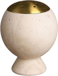 Natural Marble Incense Burner - 4.2” Multi-Purpose Holder with Brass Accents, for Cones/Coils/Sticks, Home Decor & Relaxation (White)