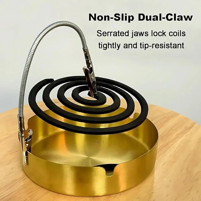 Portable Mosquito Coil Holder Clip Flexible Height Adjustable Metal Incense Stick Stand Holder, Christmas Cards Display Stand Clip for Indoor Outdoor Use Pool Side Patio Deck Camping (10, 11 inch)