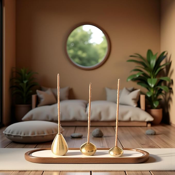 3Pcs Mini Brass Incense Holder, Incense Cone Holder, Portable Coil Incense Holder, Incense Stick Holder for Home Office Teahouse, Water Drop Shape